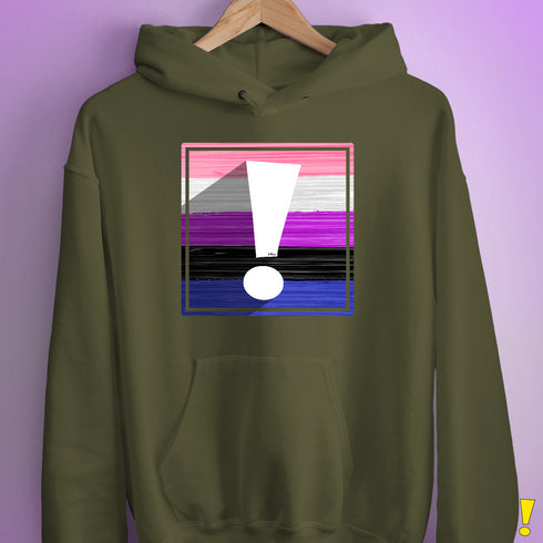 Genderfluid Pride Flag Exclamation Point Hoodie
